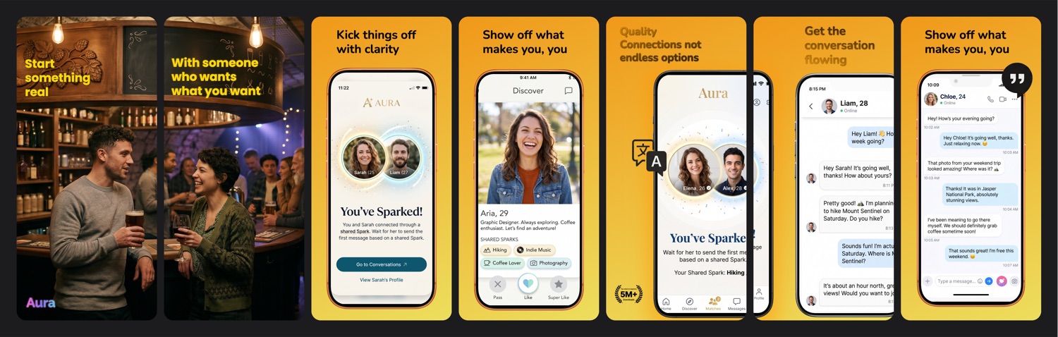 Aura full App Store wall